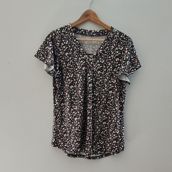 Bundle of 2 Cotton Knit T Shirts Size L Spring Summer Casual Floral Comfy Flowy - Picture 2 of 12